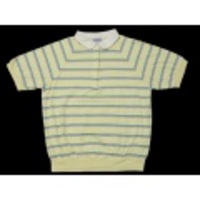 M★古着半袖シャツ　80年代 黄ボーダー