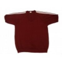 M★古着半袖スウェット 80年代　WARMUP　茶Ｘ白ライン