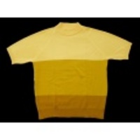 M★古着半袖ニット 70年代 黄Ｘ茶