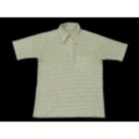 M★古着半袖ニット 70年代 ドット 白×こげ茶