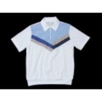 M★古着半袖ニット 70年代 白×水色