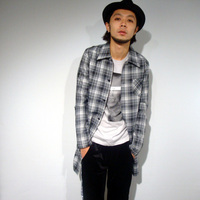 【60%OFF】Serge Mono check Long Shirts:イエロールビー[YELLOWRUBY]