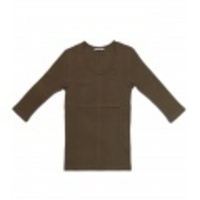 Patti(パティ) 7分袖Uネックカットソー(Brown) P10S1CT17