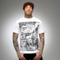 REBEL8（レベル8）／Mike Giant（マイク・ジャイアント）　HAPPY ENDINGS（ハッピー・エンディングス）　Tシャツ　WH