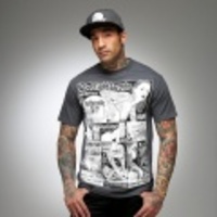 REBEL8（レベル8）／Mike Giant（マイク・ジャイアント）　HAPPY ENDINGS（ハッピー・エンディングス）　Tシャツ　チャコール