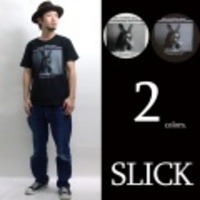 SLICK【スリック】ソフト天竺プリント半袖Tシャツ「lets not imitate others」