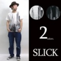 SLICK【スリック】ソフト天竺プリント半袖Tシャツ「tower」