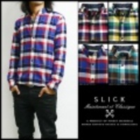 SLICK【スリック】チェックボタンダウンシャツ【送料無料】