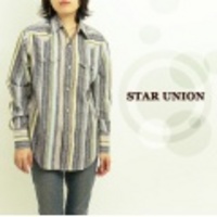 STAR UNION【スターユニオン】ネップストライプシャツ【レディース】【送料無料】