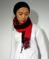 Wool Combi Gradation Stole:イエロールビー[YELLOWRUBY]