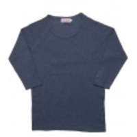 Smokey Wood 7分袖クルーネックカットソー(Navy) SW010213