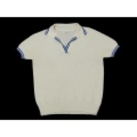 S★古着半袖ニット 70年代　白Ｘ青ライン