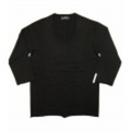 jun hashimoto t ジャージー7分袖UネックTシャツ(Black) JUQ01-SPJ01