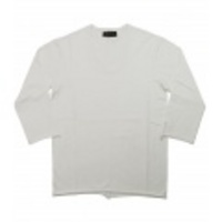 jun hashimoto t ジャージー7分袖UネックTシャツ(White) JUQ01-SPJ01