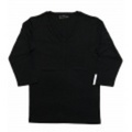 jun hashimoto t フライス7分袖VネックTシャツ(Black) FVQ01-GFS01