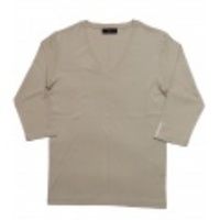 jun hashimoto t フライス7分袖VネックTシャツ(Light Gray) FVQ01-GFS01