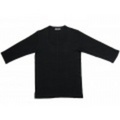 jun hashimoto t フライス7分袖ＵネックTシャツ(Black) FUQ01-GFS01