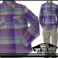 【45%OFF】【VANS】Inglewood Shirt / バンズ チェック柄 長袖 フランネルシャツ パープル