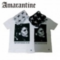 Amarantine（アマランタイン）　スカル柄ストール付ガールフォトVネックTシャツ（2COLOR）