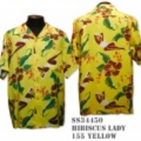 SunSurf アロハシャツ SS34450【HIBISCUS LADY】Yellow