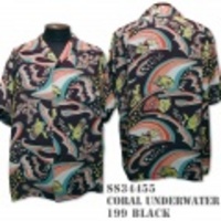 SunSurf アロハシャツ SS34455【CORAL UNDERWATER】Black