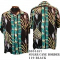 SunSurf アロハシャツ SS34457【SUGAR CANE BORDER】Black