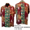 SunSurf アロハシャツ SS34457【SUGAR CANE BORDER】Wine