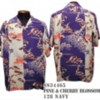 SunSurf アロハシャツ SS34465【PINE & CHERRY BLOSSOM】Navy