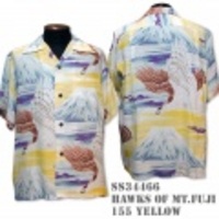 SunSurf アロハシャツ SS34466【HAWKS OVER Mt. FUJI】Yellow