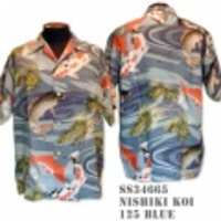 SunSurf アロハシャツ SS34665【SPECIAL EDITION NISHIKI KOI】Blue