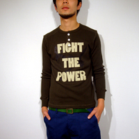【50%OFF】FIGHT THE POWER L/S Waffle HENLEY:イエロールビー[YELLOWRUBY]