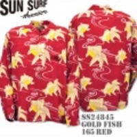 Sun Surf（サンサーフ）アロハシャツ SS24845【GOLDFISH L/SLEEVE】Red