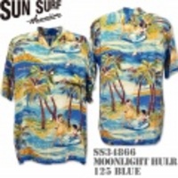 【ポイント10倍6/15まで】Sun Surf（サンサーフ）アロハシャツ SS34866【MOONLIGHT HULA】Blue