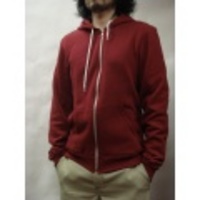 【American Apparel 】 Flex Fleece Zip Hoody アメリカンアパレル フレックスフリース ジップアップ パーカー エンジ