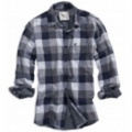 アメリカンイーグルメンズ EAGLE DOUBLE WEAVE BUFFALO CHECK SHIRT (Navy)