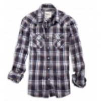 アメリカンイーグルメンズ EAGLE PLAID WESTERN SHIRT (Navy)