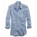 アメリカンイーグル EAGLE RELAXED GINGHAM SHIRT (Blue)