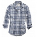 アメリカンイーグル EAGLE SUNWASHED MADRAS SHIRT (Blue)