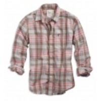 アメリカンイーグル EAGLE SUNWASHED MADRAS SHIRT (Brown)