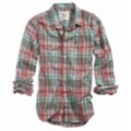 アメリカンイーグル EAGLE SUNWASHED MADRAS SHIRT (Red)