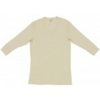 Smokey Wood 7分袖Uネックカットソー(Off White) SW010214