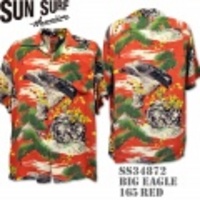 Sun Surf（サンサーフ）アロハシャツ SS34872【BIG EAGLE】Red