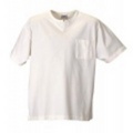 キーネックＴシャツ[半袖]（ホワイト）〔6097〕