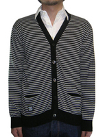 SCANNER/ BORDER KNIT CARDIGAN【BLACK BORDER】:リフレクトトヨハシ[REFLECT TOYOHASHI]