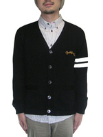 SCANNER/ COLLEGE KNIT CARDIGAN【BLACK】:リフレクトトヨハシ[REFLECT TOYOHASHI]