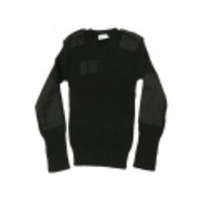 L★古着セーター 90年代 ミリタリー 肩、ヒジ当て 黒