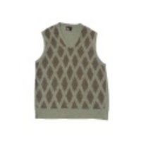 L★古着ニットベスト 80年代 アーガイル グレー