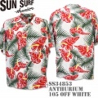 Sun Surf（サンサーフ）アロハシャツ SS34843【ANTHURIUM】Off White