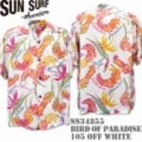 Sun Surf（サンサーフ）アロハシャツ SS34855【BIRD OF PARADISE】Off White