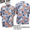 Sun Surf（サンサーフ）アロハシャツ SS34859【PALMS & FISSHERMAN】Blue